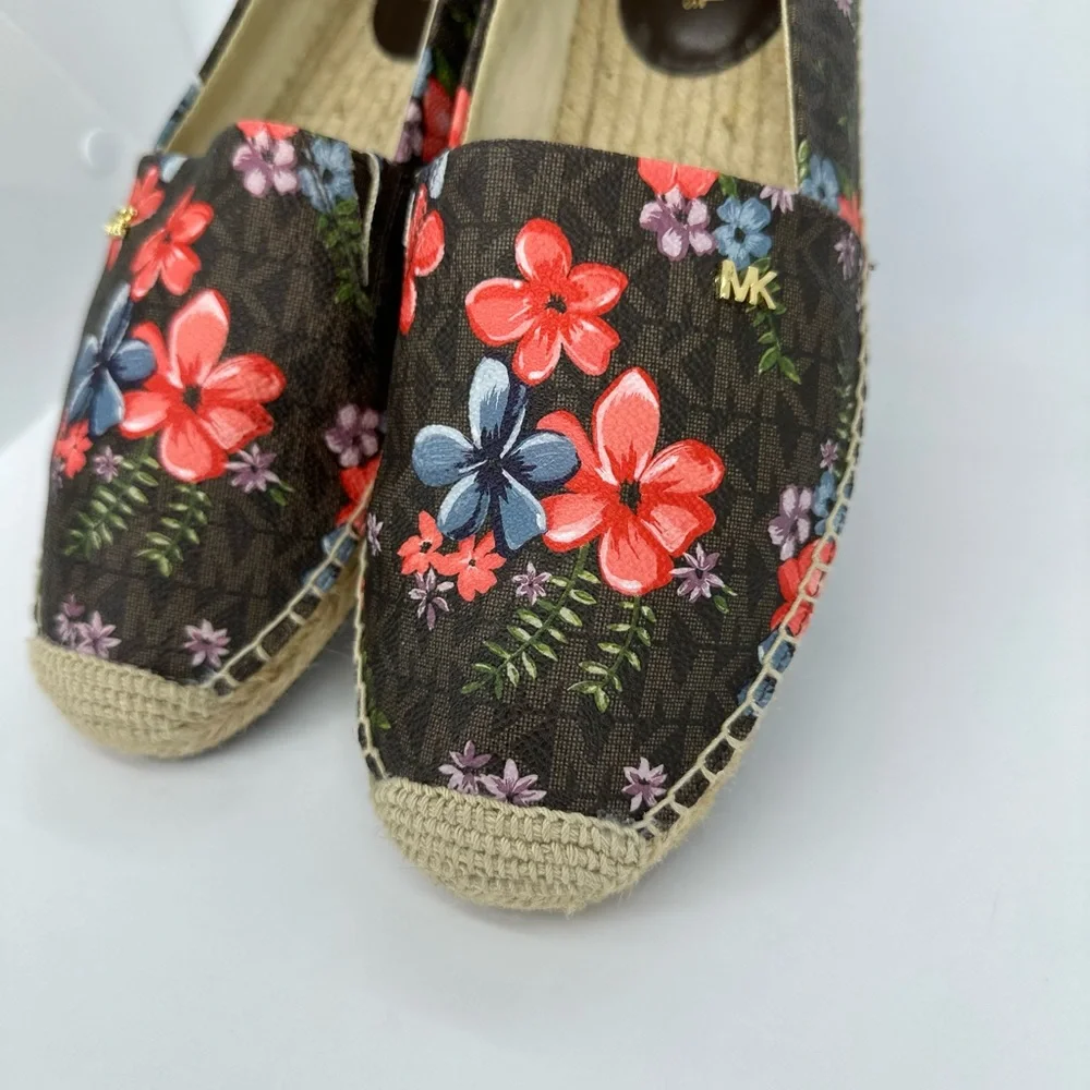 New!Michael Kors Womens Kendrick Slip-On Brown Floral signature logo siz… - Picture 4 of 16